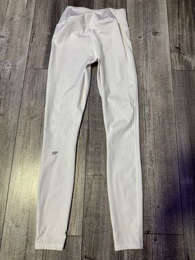 Fabletics White Active Leggings with Subtle Logo